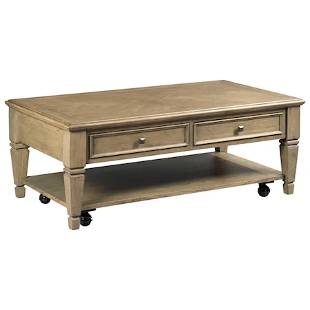 Rectangular Cocktail Table with Removable Casters